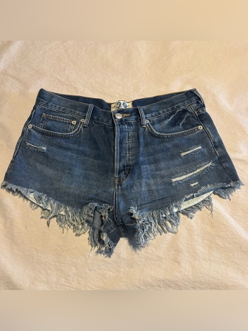 Free People /We The Free Denim Shorts  Fly Button Twenty Nine Cotton